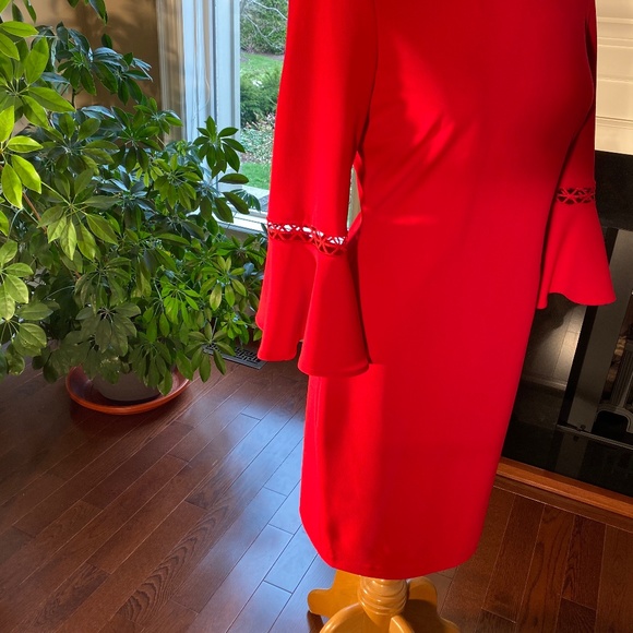 NWOT - CALVIN KLEIN BELL SLEEVE SHEATH DRESS - Picture 7 of 11